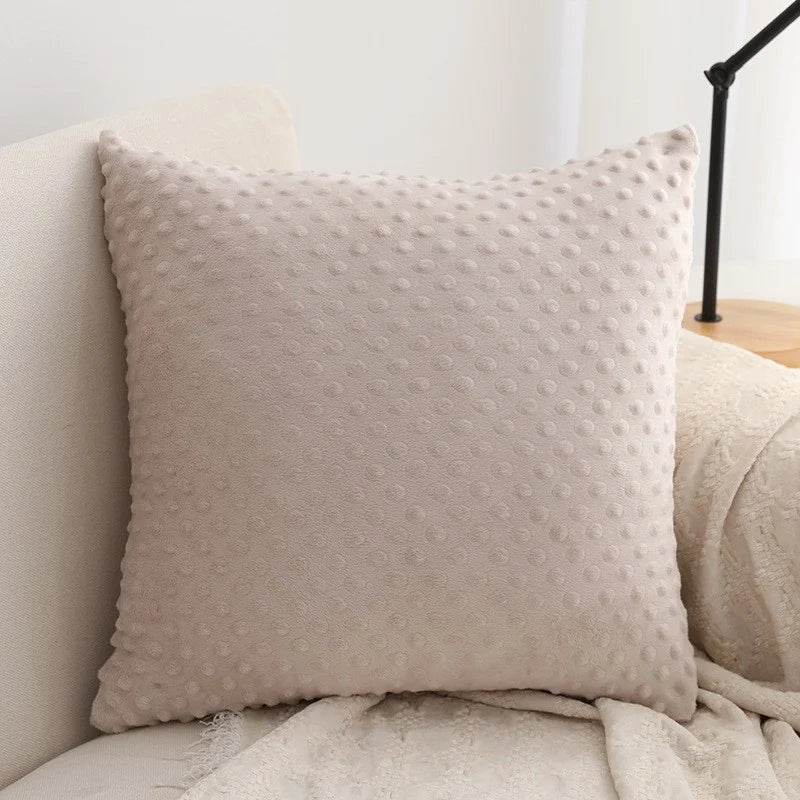 Throw Pillow Cover Minky Dot Plush & Concealed Zipper