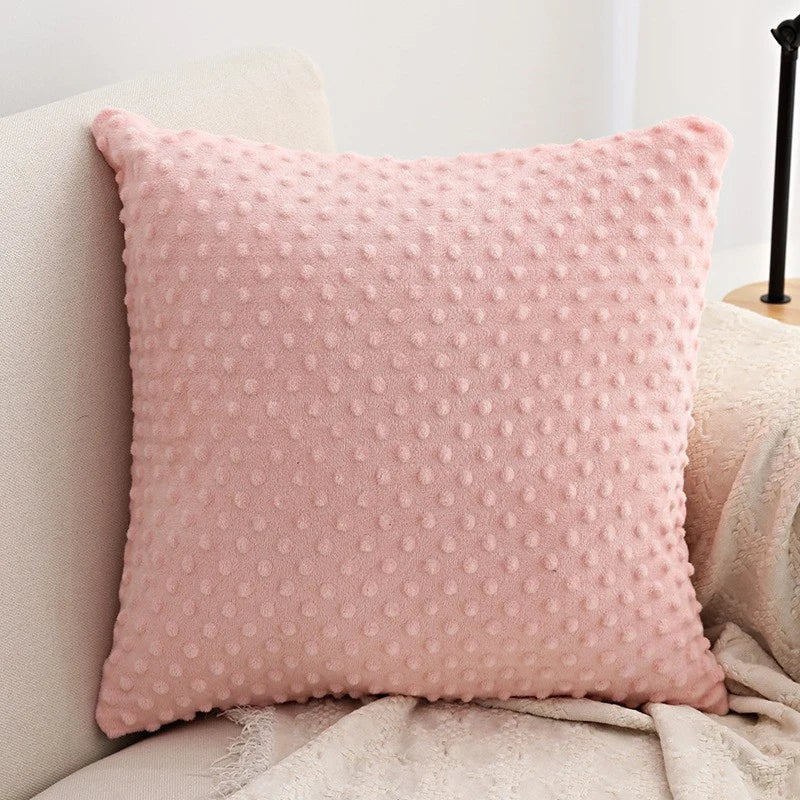 Throw Pillow Cover Minky Dot Plush & Concealed Zipper