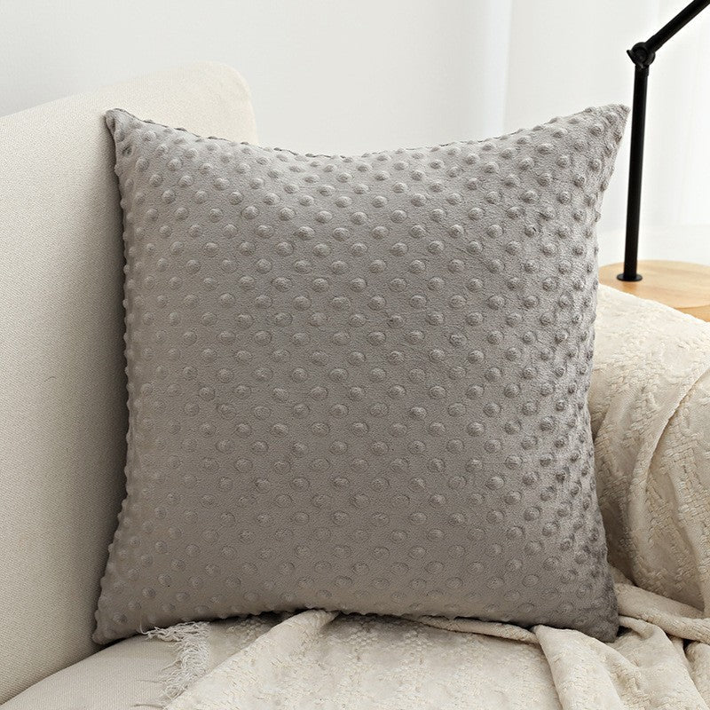Throw Pillow Cover Minky Dot Plush & Concealed Zipper