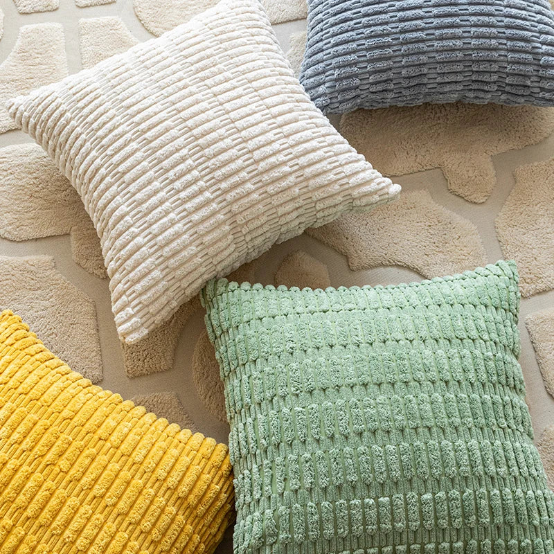 Throw Pillow Cover Pair Textured Chenille Machine Washable
