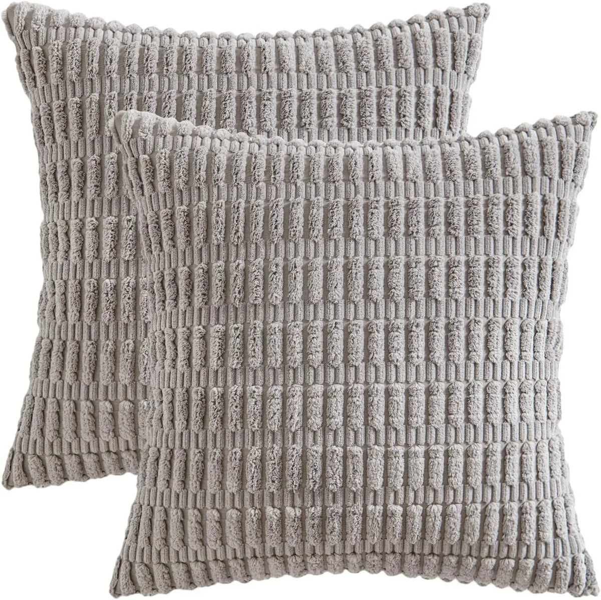 Throw Pillow Cover Pair Textured Chenille Machine Washable