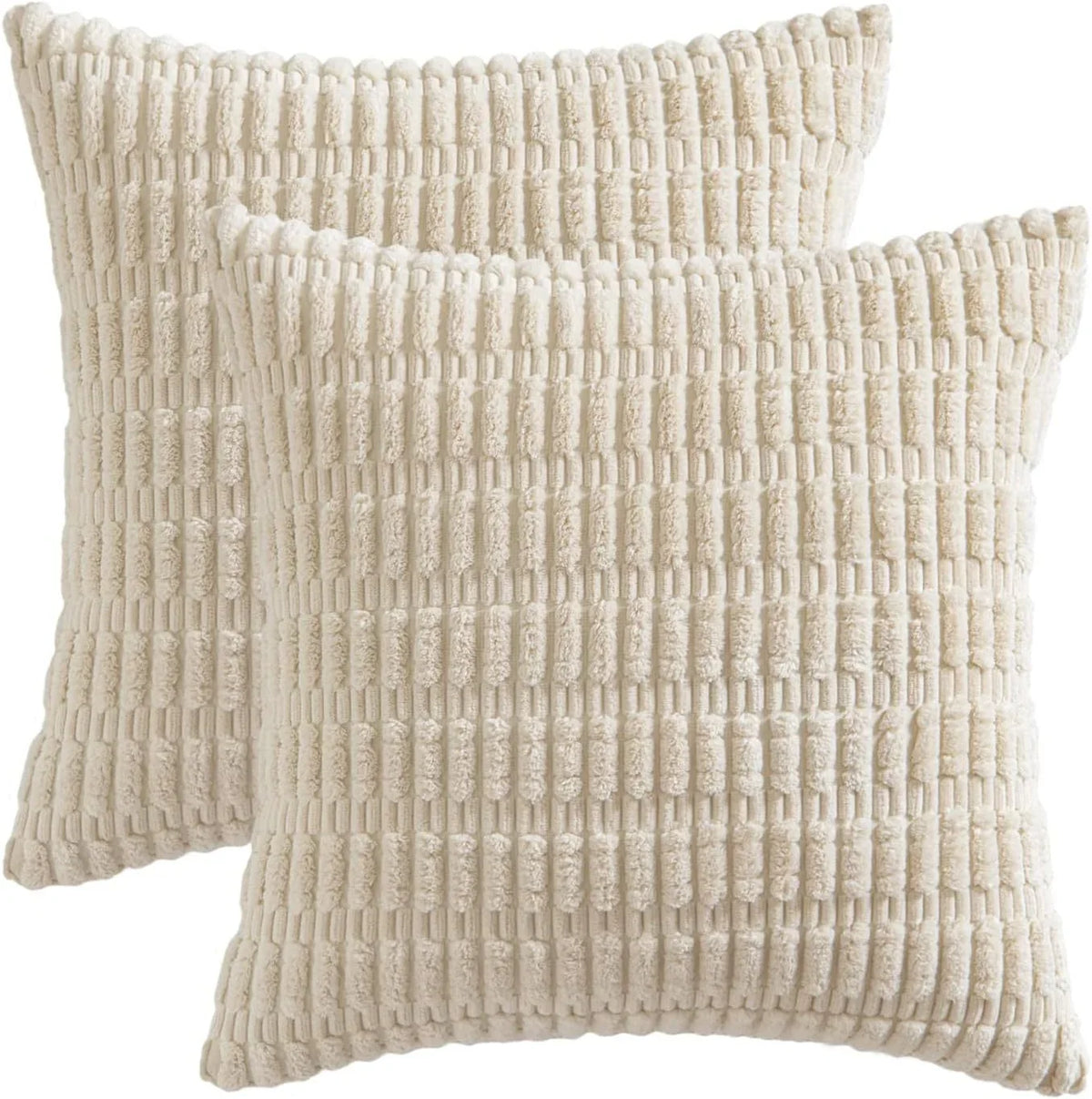 Throw Pillow Cover Pair Textured Chenille Machine Washable