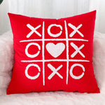 Throw Pillow Cover Plush Heart Applique & Tassel Corners