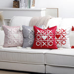 Throw Pillow Cover Plush Heart Applique & Tassel Corners