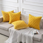 Throw Pillow Cover Plush Sherpa Geometric Tufting