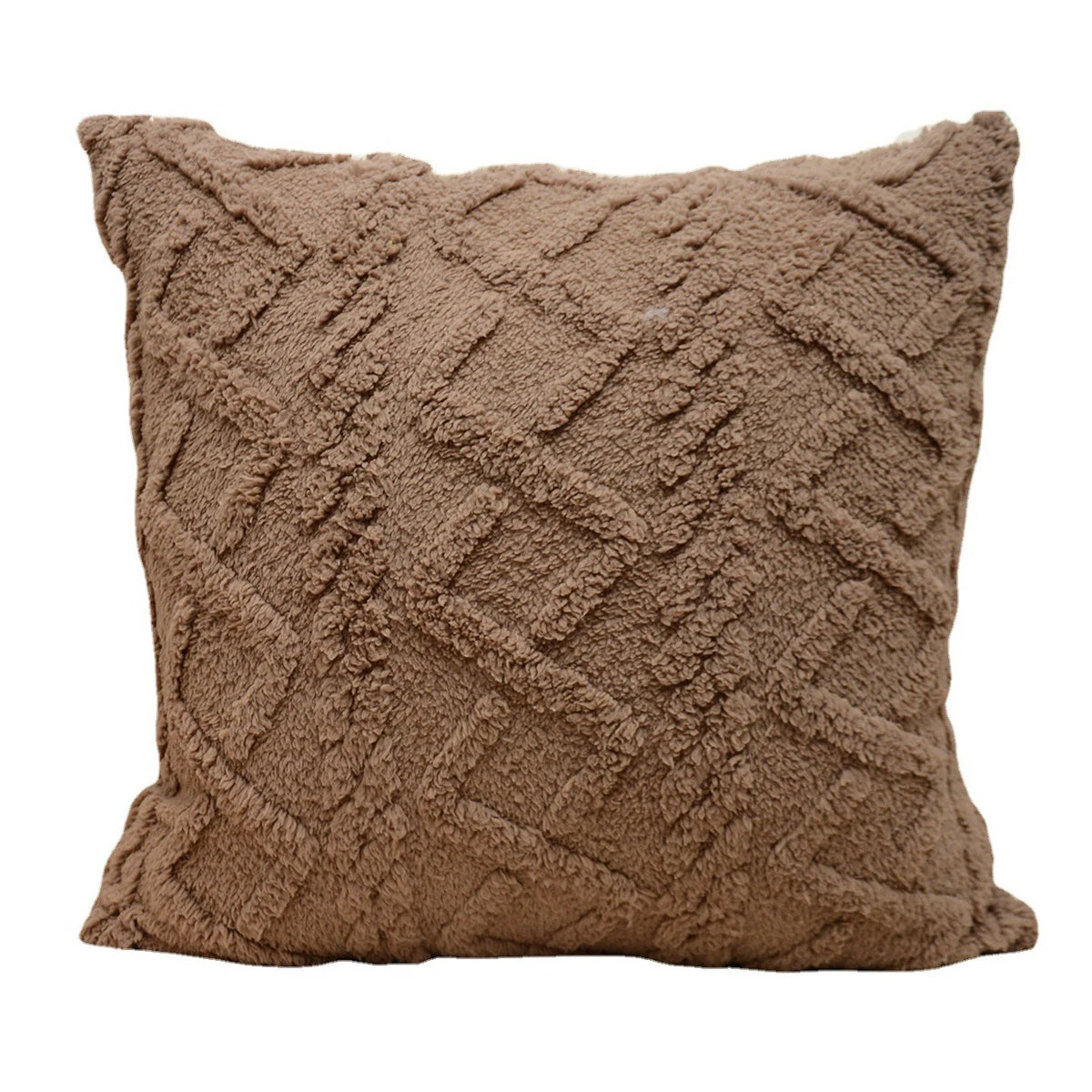 Throw Pillow Cover Plush Sherpa Geometric Tufting