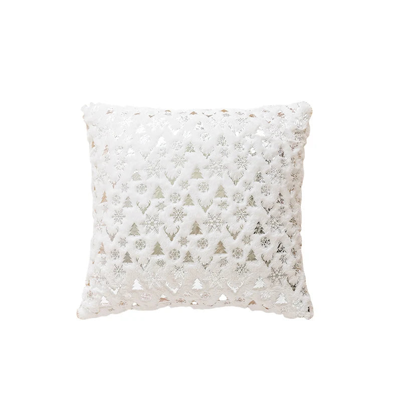 Throw Pillow Cover Plush Velvet Gold Foil Hidden Zipper