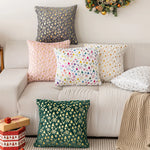 Throw Pillow Cover Plush Velvet Gold Foil Hidden Zipper