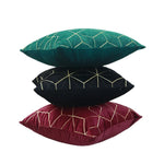 Throw Pillow Cover Plush Velvet Metallic Embroidery Hidden Zipper