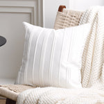 Throw Pillow Cover Plush Velvet Vertical Pintuck Hidden Zipper