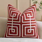 Throw Pillow Cover Raised Chenille Cotton-Linen Concealed Zipper