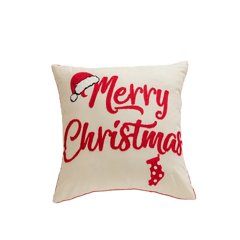Throw Pillow Cover Raised Chenille Embroidery Hidden Zipper