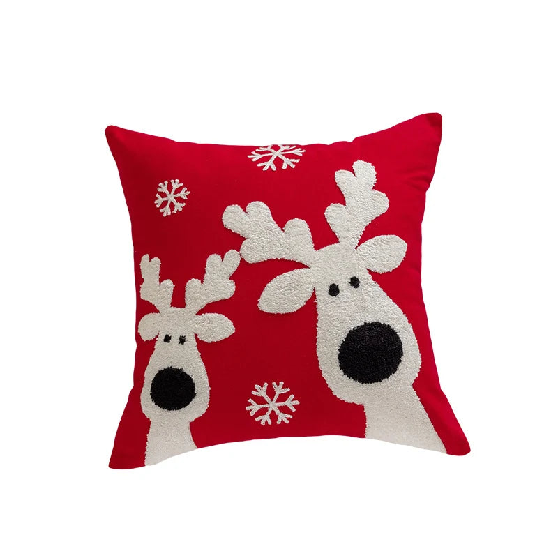 Throw Pillow Cover Raised Chenille Embroidery Hidden Zipper