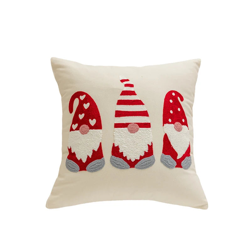 Throw Pillow Cover Raised Chenille Embroidery Hidden Zipper