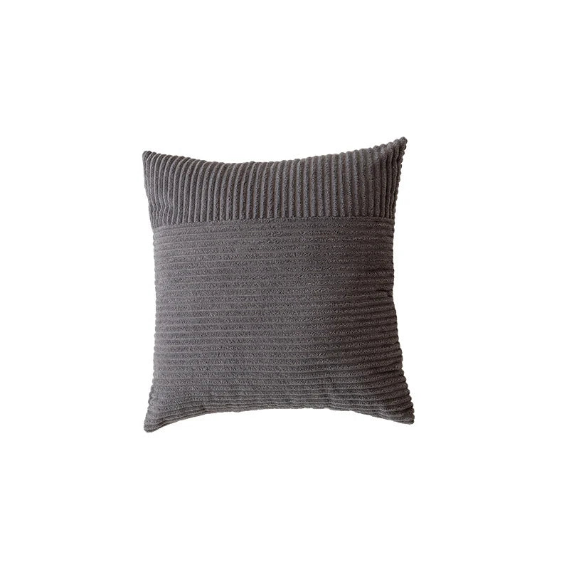 Throw Pillow Cover Ribbed Chenille Removable & Machine Washable