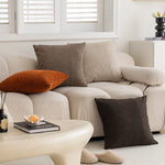 Throw Pillow Cover Ribbed Chenille Removable & Machine Washable