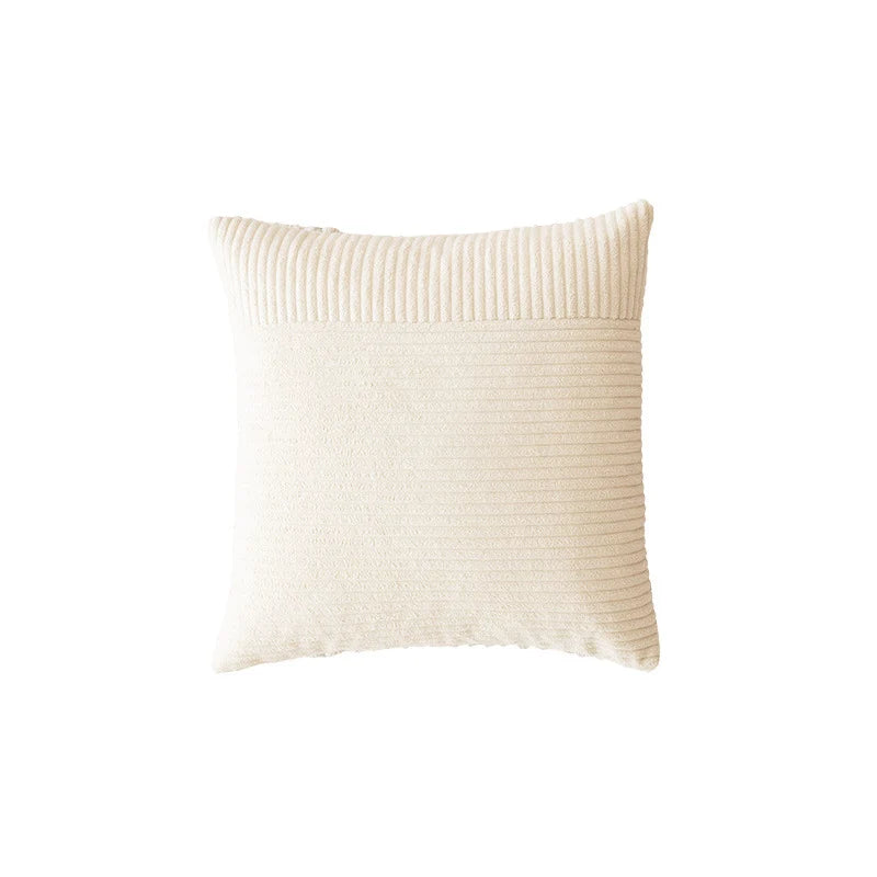Throw Pillow Cover Ribbed Chenille Removable & Machine Washable