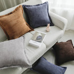 Throw Pillow Cover Ribbed Corduroy Hidden Zipper Machine Washable