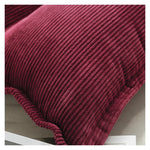 Throw Pillow Cover Ribbed Corduroy Hidden Zipper Machine Washable