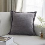 Throw Pillow Cover Ribbed Corduroy Hidden Zipper Machine Washable