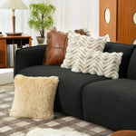 Throw Pillow Cover Serrated Faux Fur & Removable Zipper