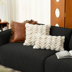 Throw Pillow Cover Serrated Faux Fur & Removable Zipper