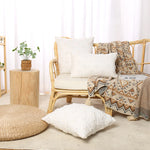 Throw Pillow Cover Set Bohemian Embroidered Cotton-Linen Square & Lumbar