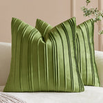 Throw Pillow Cover Soft-Touch Velvet Pintuck Pleats Hidden Zipper