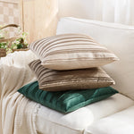 Throw Pillow Cover Soft-Touch Velvet Pintuck Pleats Hidden Zipper