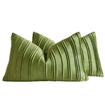 Throw Pillow Cover Soft-Touch Velvet Pintuck Pleats Hidden Zipper