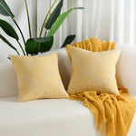 Throw Pillow Cover Stitched Geometric Cotton-Linen Hidden Zipper