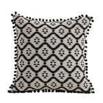 Throw Pillow Cover Tapestry Patchwork Pom-Pom Tassels Hidden Zipper