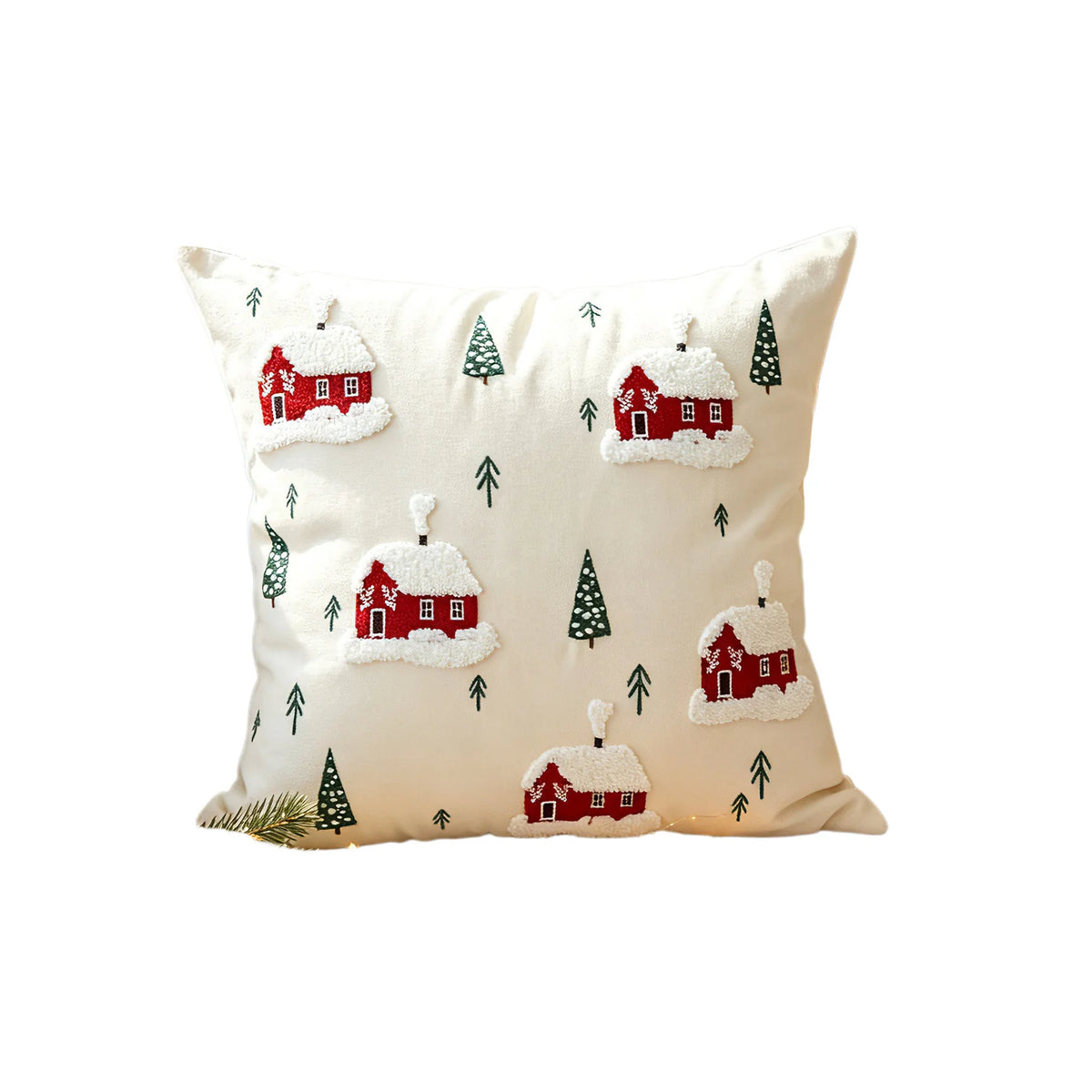 Throw Pillow Cover Tufted Chenille & Embroidered Hidden Closure