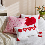 Throw Pillow Cover Tufted Chenille & Tassels Machine Washable
