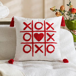 Throw Pillow Cover Tufted Chenille & Tassels Machine Washable