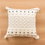 Throw Pillow Cover Tufted Concentric Circles Cotton-Blend Hidden Zipper