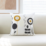 Throw Pillow Cover Tufted Floral Embroidery Cotton-Blend