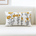 Throw Pillow Cover Tufted Floral Embroidery Cotton-Blend
