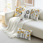 Throw Pillow Cover Tufted Floral Embroidery Cotton-Blend