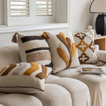 Throw Pillow Cover Tufted Quatrefoil Cotton With Tassels