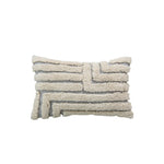 Throw Pillow Cover Tufted Shaggy Lattice Linen-Look Hidden Zipper