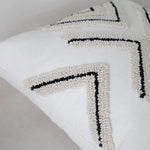 Throw Pillow Cover Tufted X Pattern Woven Cotton & Tassel Corners