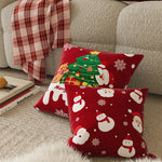 Throw Pillow Cover Velvet Holiday Print Machine Washable