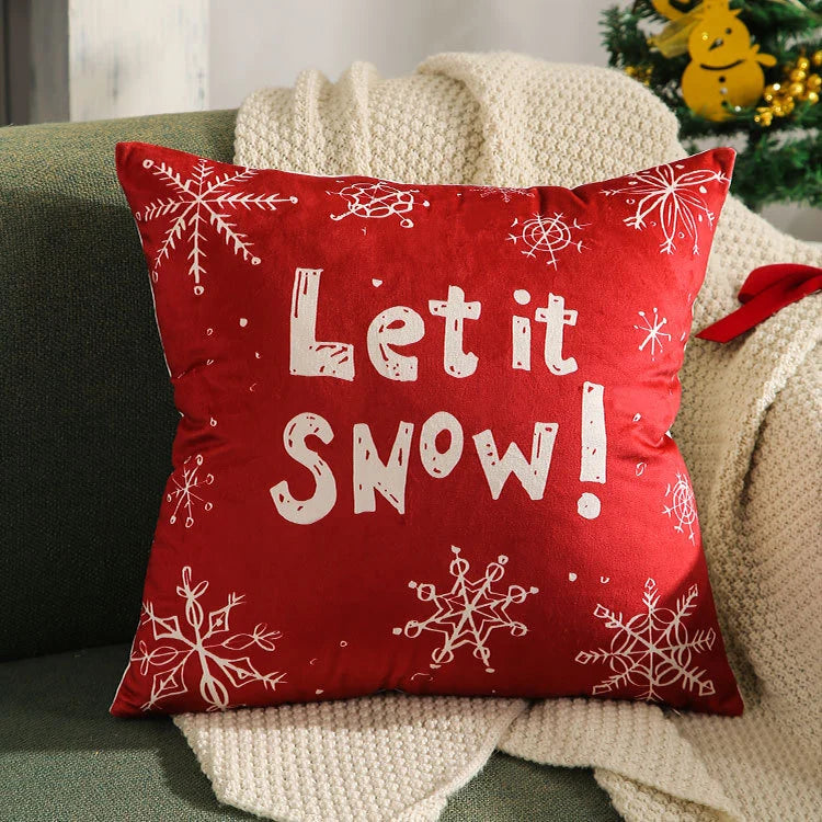 Throw Pillow Cover Velvet Screenprint Hidden Zipper Machine Washable