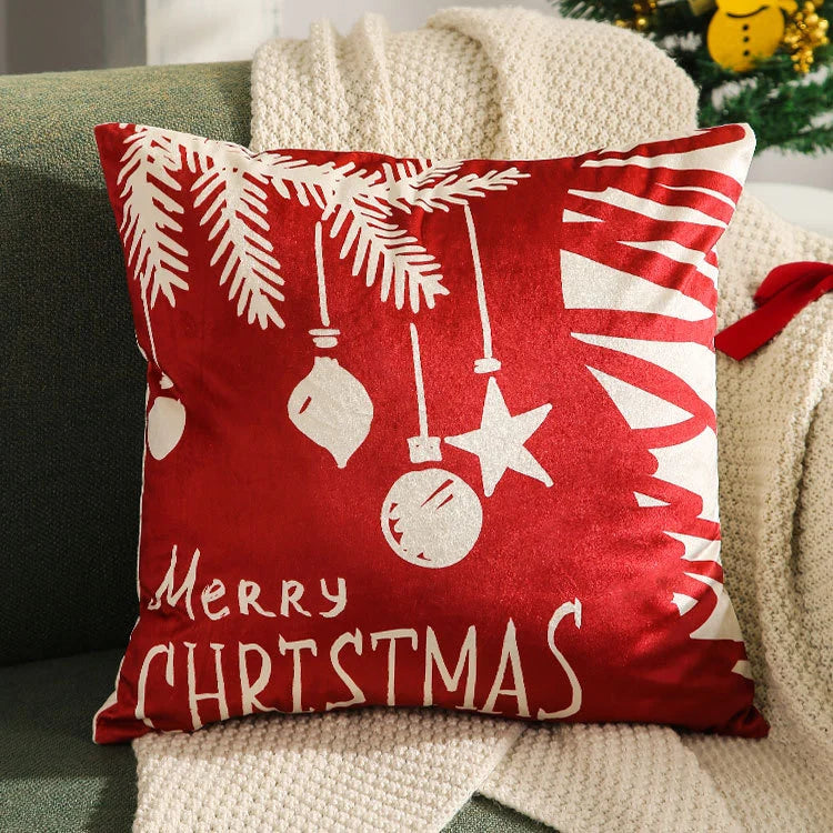 Throw Pillow Cover Velvet Screenprint Hidden Zipper Machine Washable