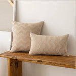 Throw Pillow Cover Woven Chevron Raised Zigzag Hidden Zipper