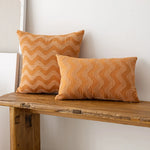 Throw Pillow Cover Woven Chevron Raised Zigzag Hidden Zipper
