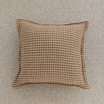 Throw Pillow Cover Woven Houndstooth Concealed Zipper