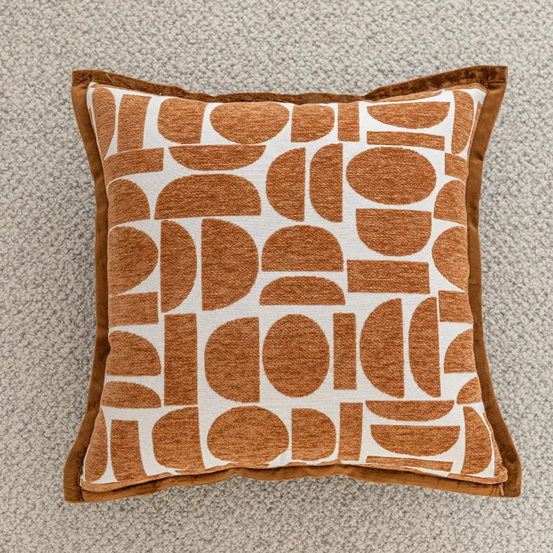 Throw Pillow Cover Woven Houndstooth Concealed Zipper