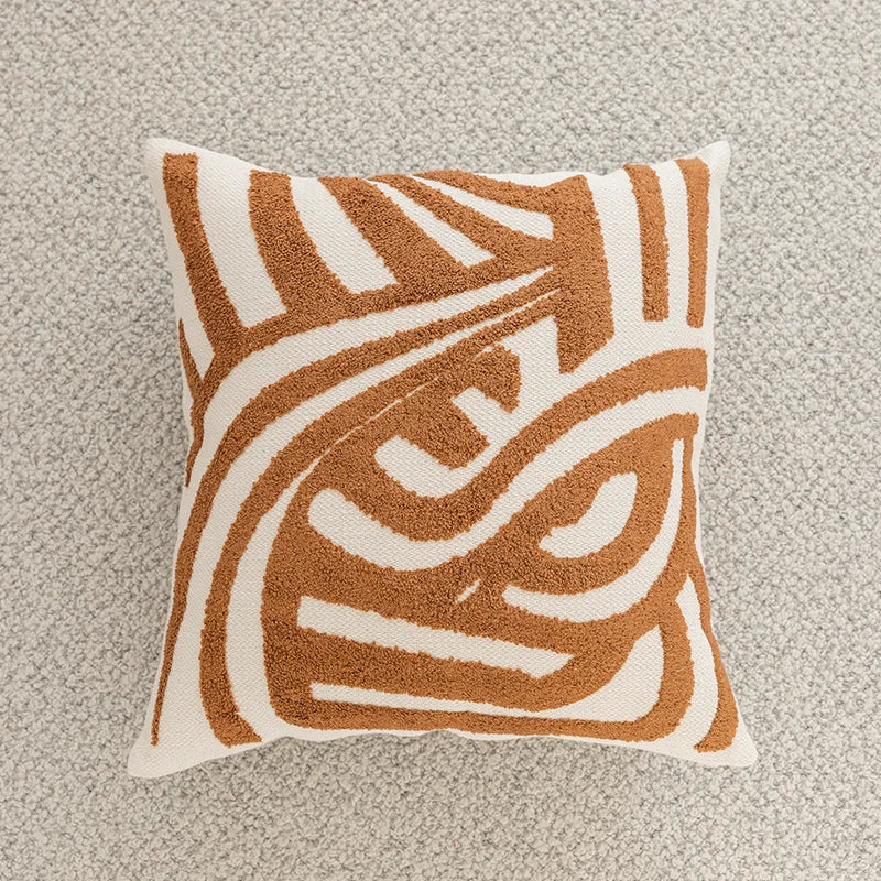 Throw Pillow Cover Woven Houndstooth Concealed Zipper
